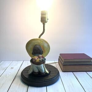 Ted DeGrazia Flower Boy Figurine Lamp Handpainted Judi Artists Guild Chalkware